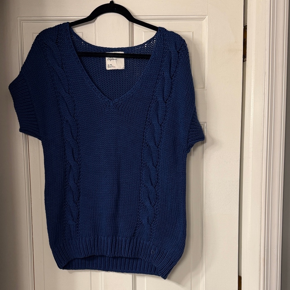 American Eagle Outfitters Deep Blue V-Neck Sweater